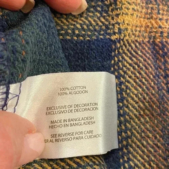 Orvis Men’s Heavyweight Shacket Cotton Plaid Blue Tan XXL - Picture 3 of 12